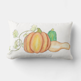 Vibrant Autumn Squash Arrangement Lumbar Cushion