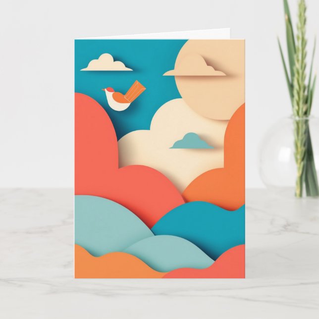 Vibrant Avian Envelope Delivery Card (Front)