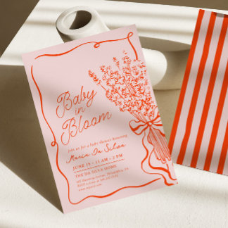 Vibrant Baby in Bloom | Hand Drawn Baby Shower Invitation