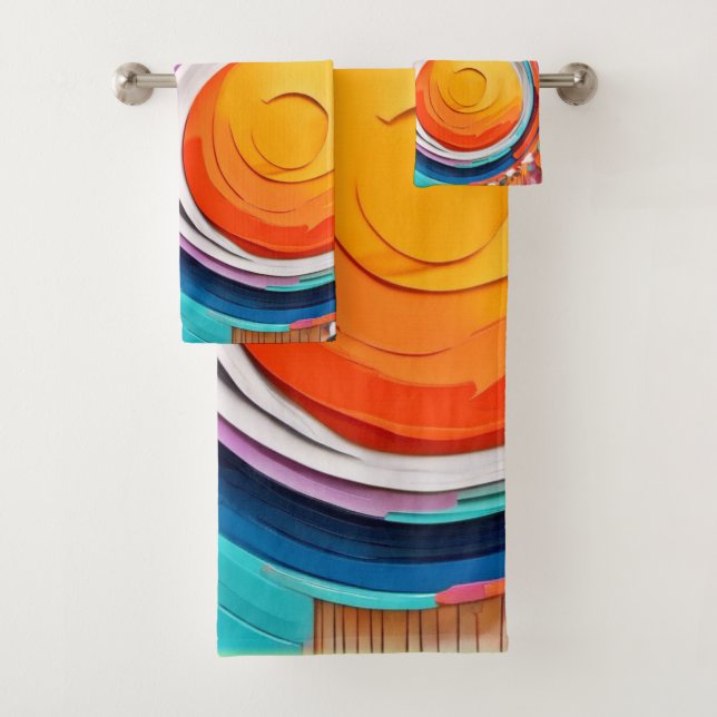 Vibrant Badaist Art Colours Bath Towel Set (Insitu)