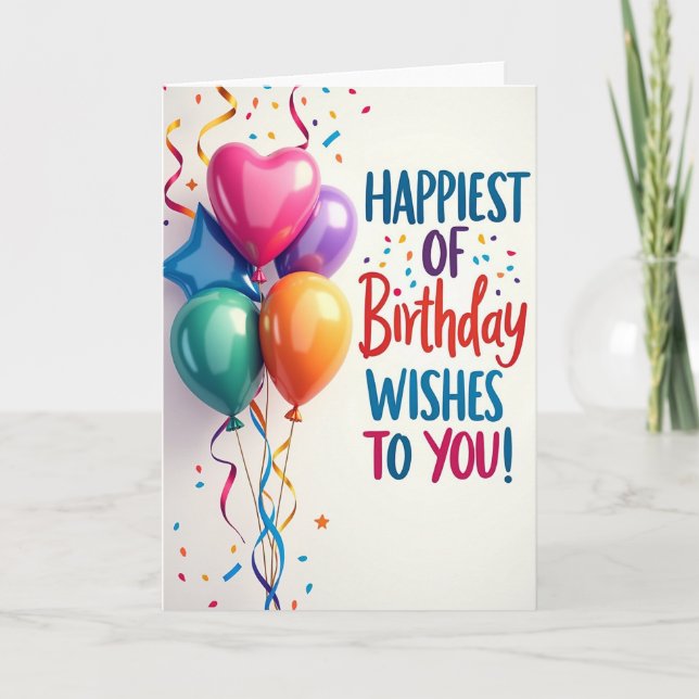 Vibrant Balloon Celebration Card (Front)