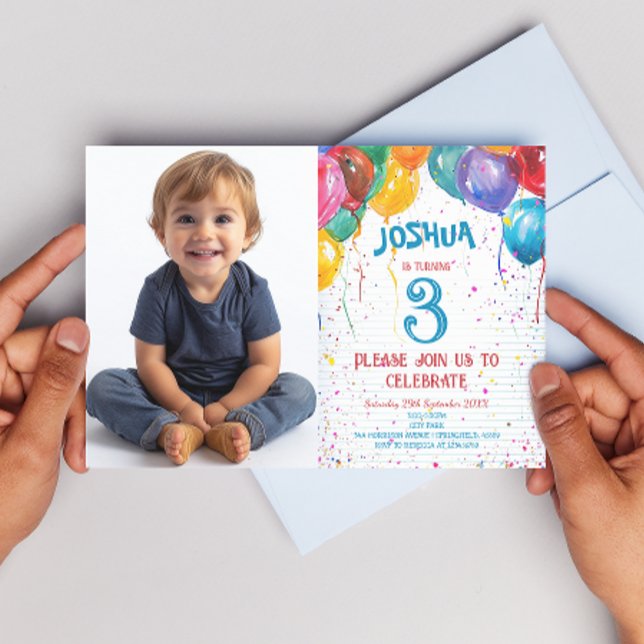 Vibrant Balloons and Cheerful Birthday Party Invitation (Creator Uploaded)