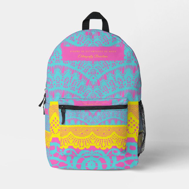 Vibrant Barceloneta Lace Backpack – Colorful Barce (Front)
