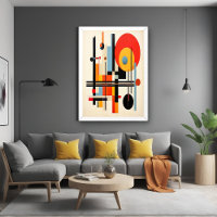 Vibrant Bauhaus-Inspired Geometric Abstract Art