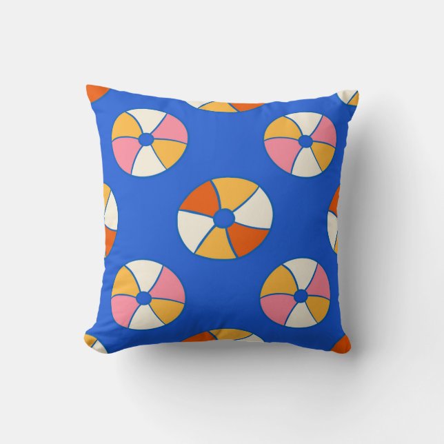 Vibrant Beach Balls Cushion (Front)
