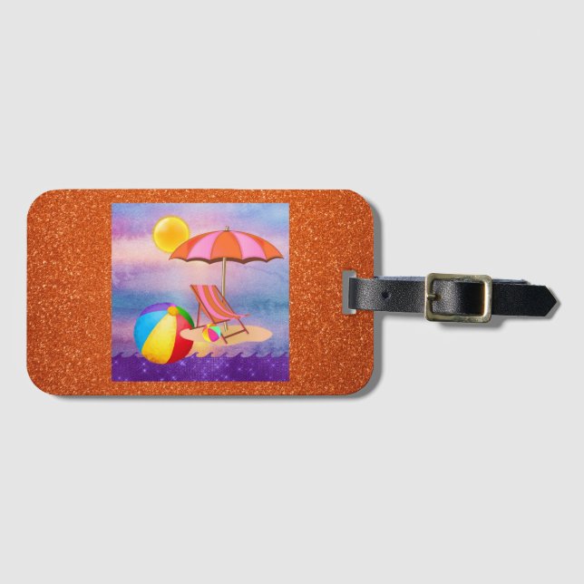 Vibrant Beach Luggage Tag (Front Horizontal)