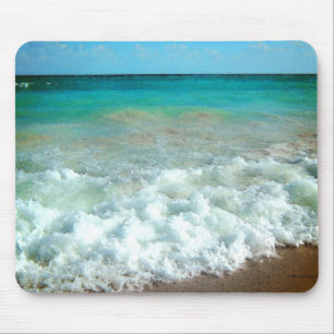 Vibrant Beach Watercolor Scene Mouse Pad