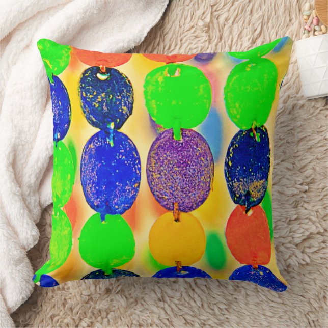Vibrant Bead String Design Cushion (Blanket)