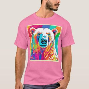 Vibrant Bear Head Artwork T-Shirt