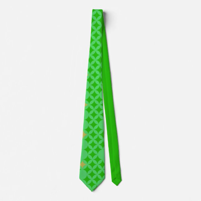 Vibrant Beautiful Pattern Green Neck Ties (Front)
