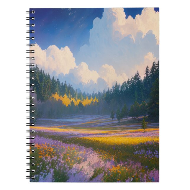 Vibrant Beauty of a Colourful Forest Clearing Notebook (Front)