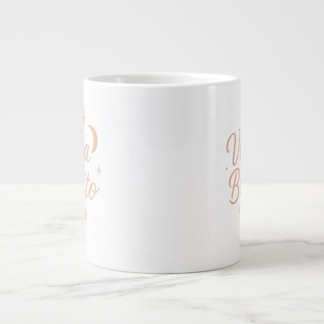 Vibrant Beauty ✨ | Pastel Gold Motivational Design Large Coffee Mug (Front)