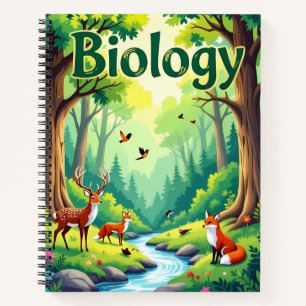 Vibrant Biology Forest Animals Notebook - Personal