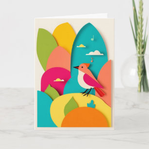 Vibrant Bird Melody Harmony Card