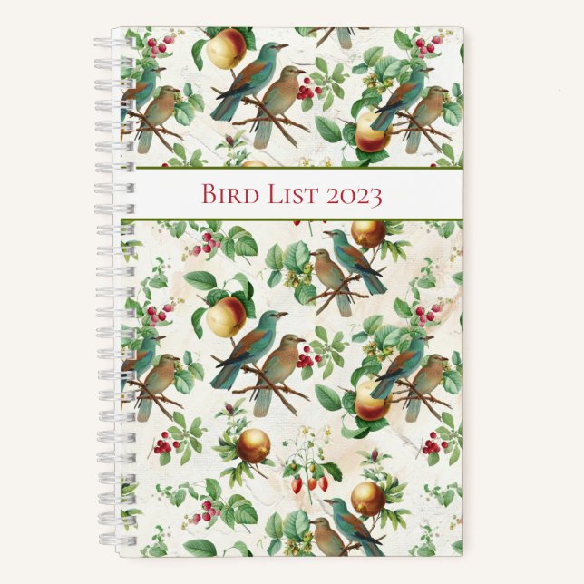 Vibrant Birds and Fruit Notebook (Front)