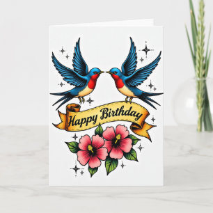 Vibrant Birds Birthday Card