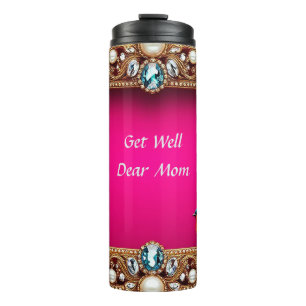 Vibrant Birds Surrounded by Ornate Jewellery Frame Thermal Tumbler
