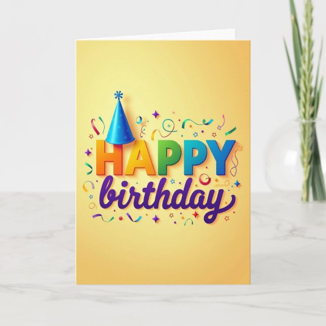 Vibrant Birthday Design Card (Front)