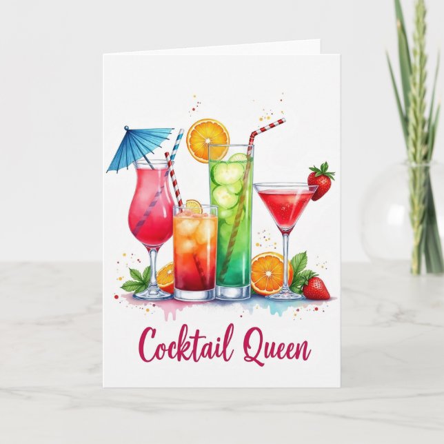 Vibrant Birthday Drinks Card (Front)