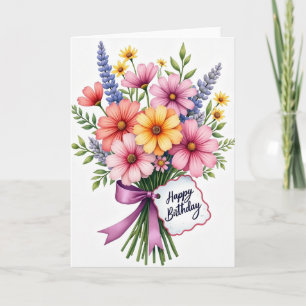 Vibrant Birthday Floral Card