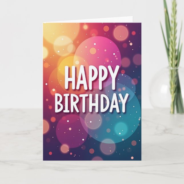 Vibrant Birthday Gradient Card (Front)