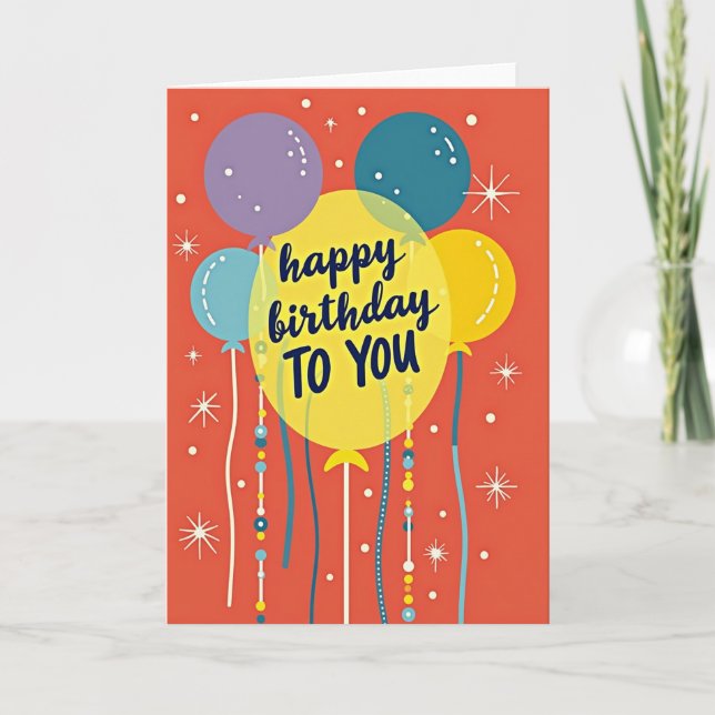 Vibrant Birthday Message Card (Front)