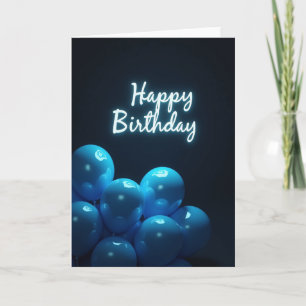 Vibrant Birthday Neon Card