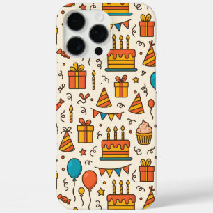 Vibrant Birthday Party Seamless Pattern iPhone 16 Pro Max Case
