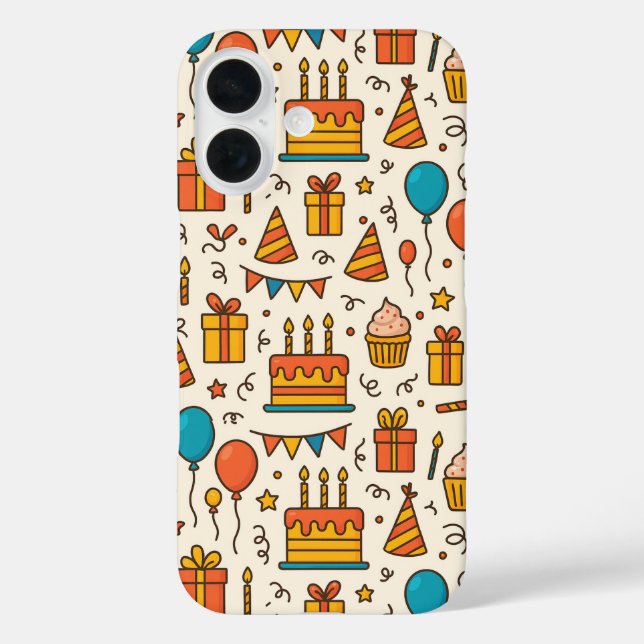 Vibrant Birthday Party Seamless Pattern Case-Mate iPhone Case (Back)
