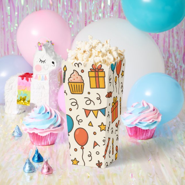 Vibrant Birthday Party Seamless Pattern Favour Box (Party)