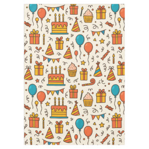 Vibrant Birthday Party Seamless Pattern Tablecloth