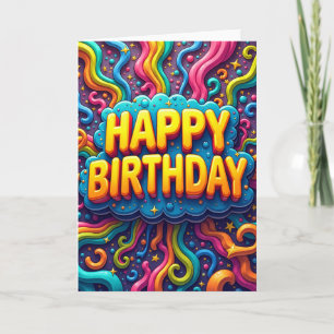 Vibrant Birthday Swirl Card