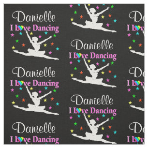 VIBRANT BLACK AND PINK PERSONALIZED DANCER FABRIC