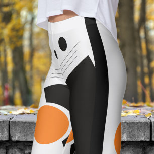 Vibrant Black and White Abstract Pattern Leggings
