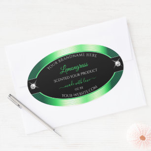 Vibrant Black Green Shiny Brilliants Product Label