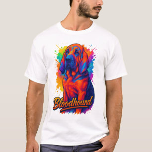 Vibrant Bloodhound Pop Art Illustration T-Shirt