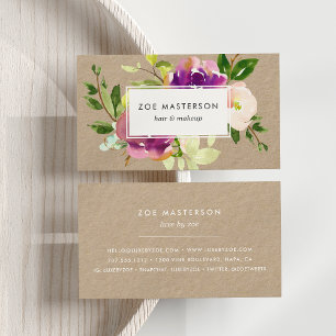Vibrant Bloom Floral Kraft Business Card