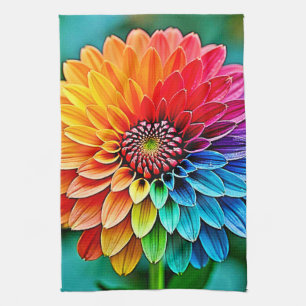 Vibrant Bloom of Hope and Joy Design Tea Towel