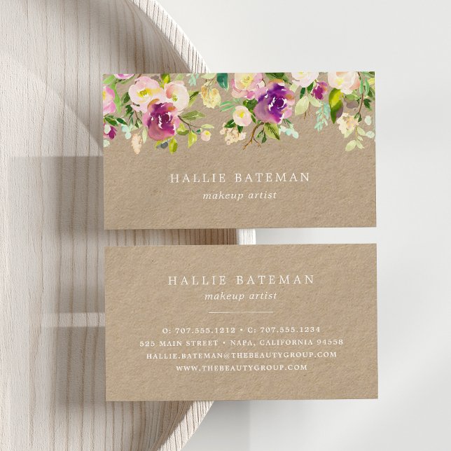 Vibrant Bloom | Rustic Kraft Floral Business Card (Creator Uploaded)