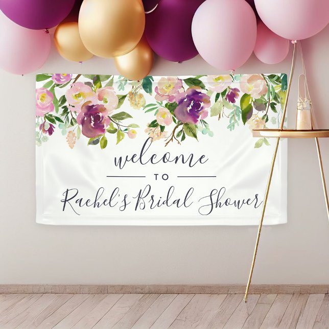 Vibrant Bloom | Watercolor Floral Shower Welcome Banner (Creator Uploaded)