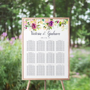 Vibrant Bloom Wedding Seating Chart