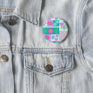 Vibrant Blooming Flowers Design 6 Cm Round Badge