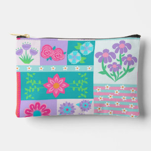 Vibrant Blooming Flowers Design Accessory Pouch