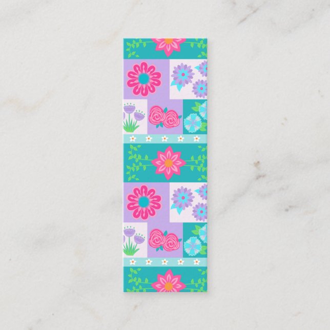 Vibrant Blooming Flowers Design Calling Card (Front)