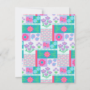 Vibrant Blooming Flowers Design Card