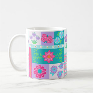 Vibrant Blooming Flowers Design Coffee Mug