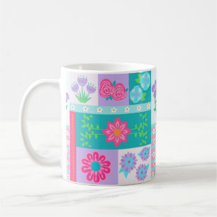 Vibrant Blooming Flowers Design Coffee Mug
