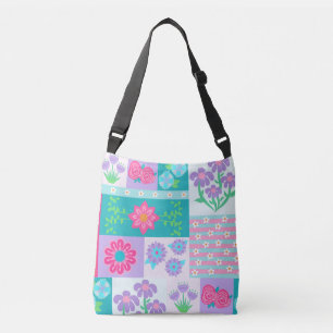 Vibrant Blooming Flowers Design Crossbody Bag