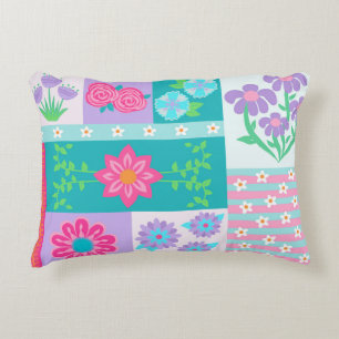 Vibrant Blooming Flowers Design Decorative Cushion