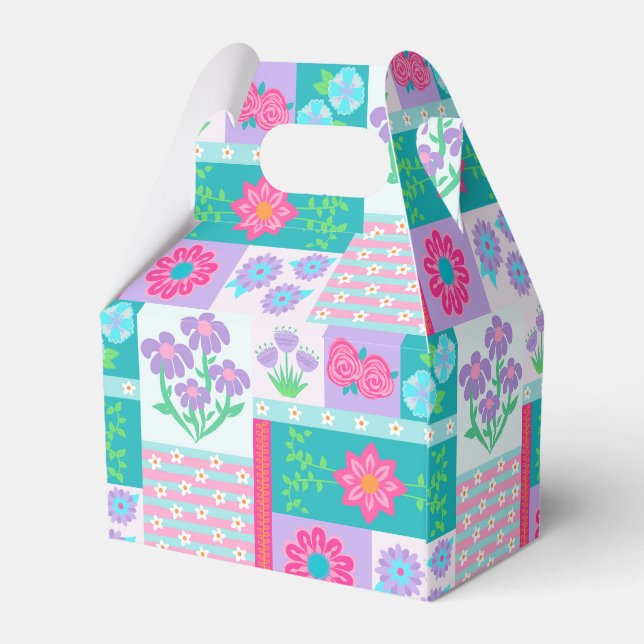 Vibrant Blooming Flowers Design Favour Box (Back Side)